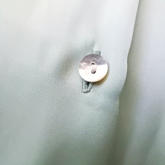 ZARA Women's Mint Green Satin Blouse Flowy Elegant Top | Size S - Picture 3 of 5